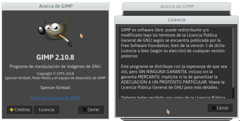 licencia de Gimp